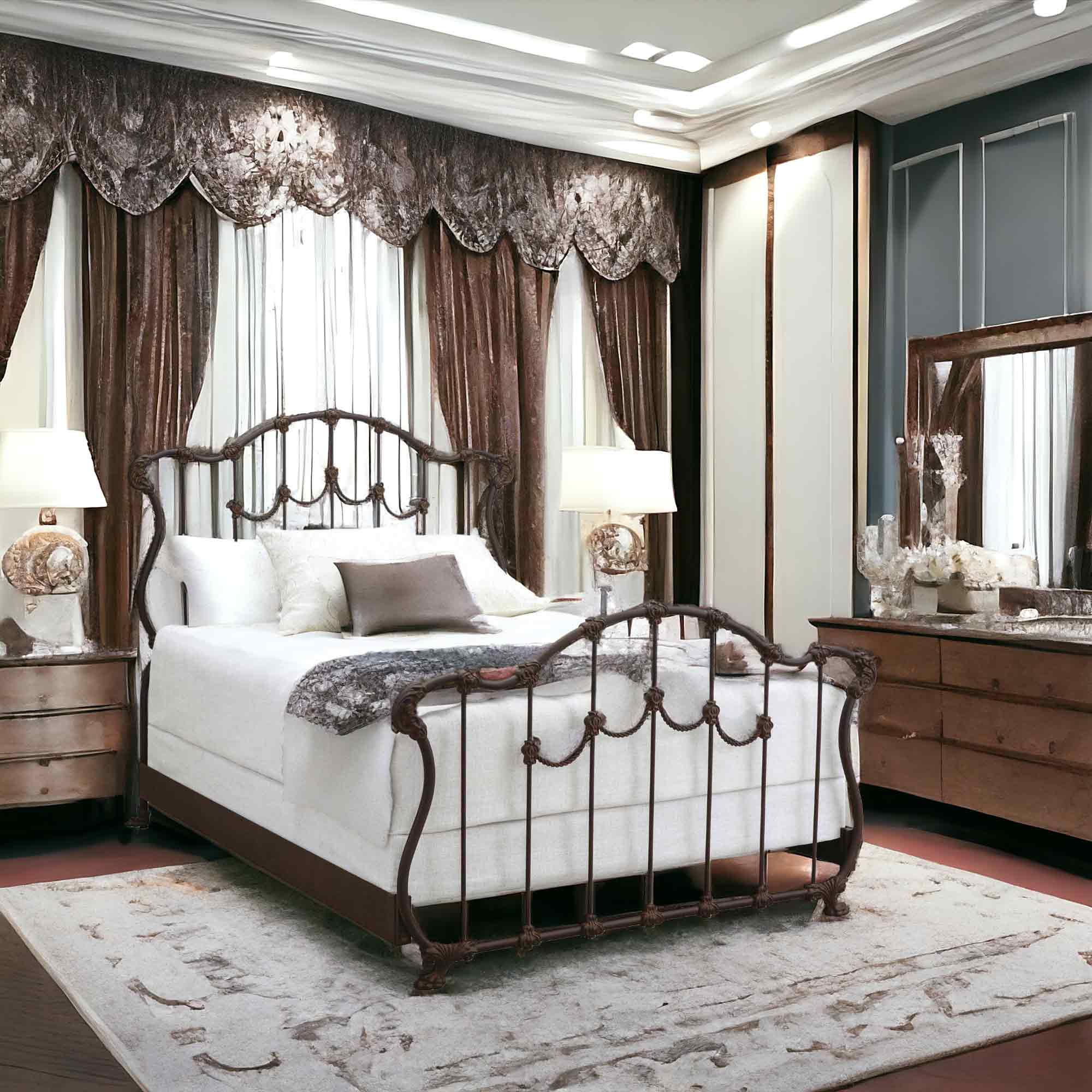 Hamilton Iron Bed by Wesley Allen - Image 4