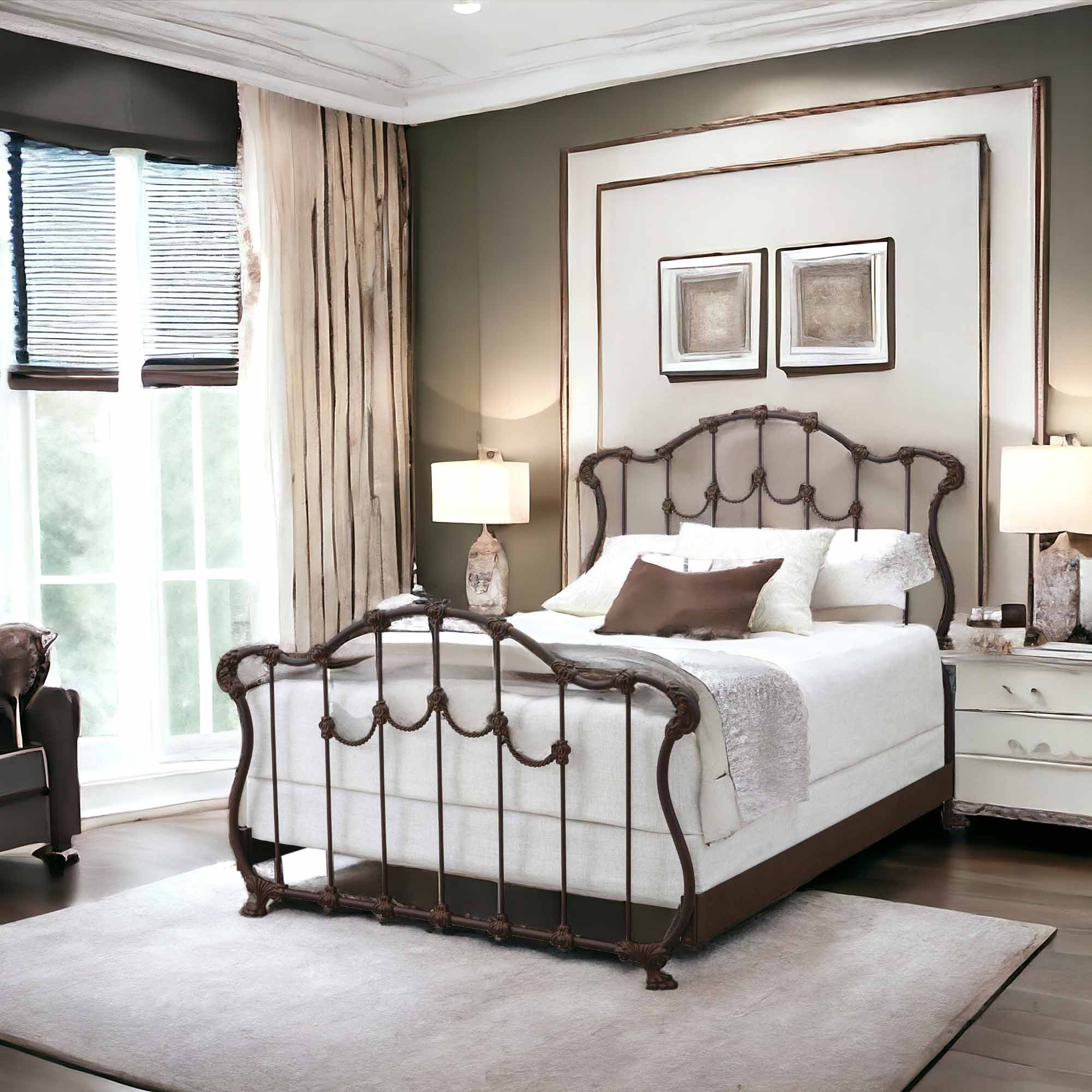 Hamilton Iron Bed by Wesley Allen - Image 6